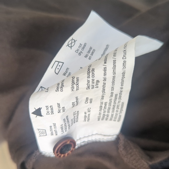 Esprit Women's Brown V-Neck Short Sleeve Tee with Ruching - Size Small - Picture 4 of 5